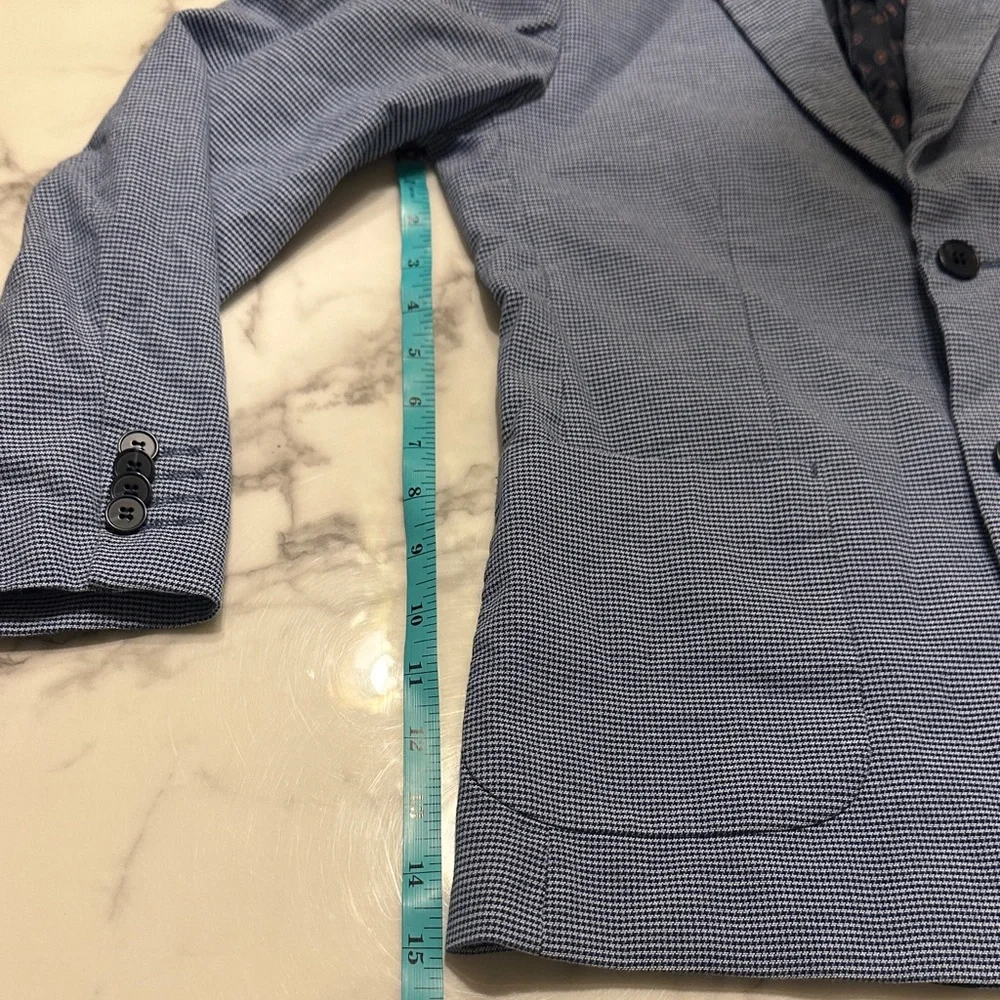Isaac Mizrahi Navy Patterned Blazer